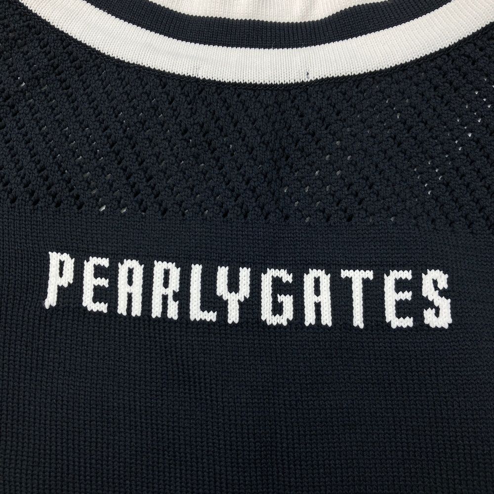 PEARLY GATES Vネックベスト 89号 ネイビー/ホワイト メンズ