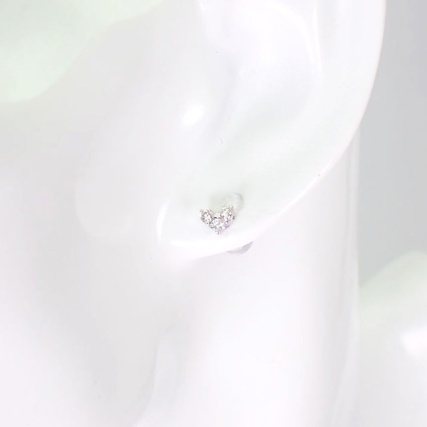 PT900 ダイヤモンド ハート ピアス 0.1ct、0.1ct[i2-3］-