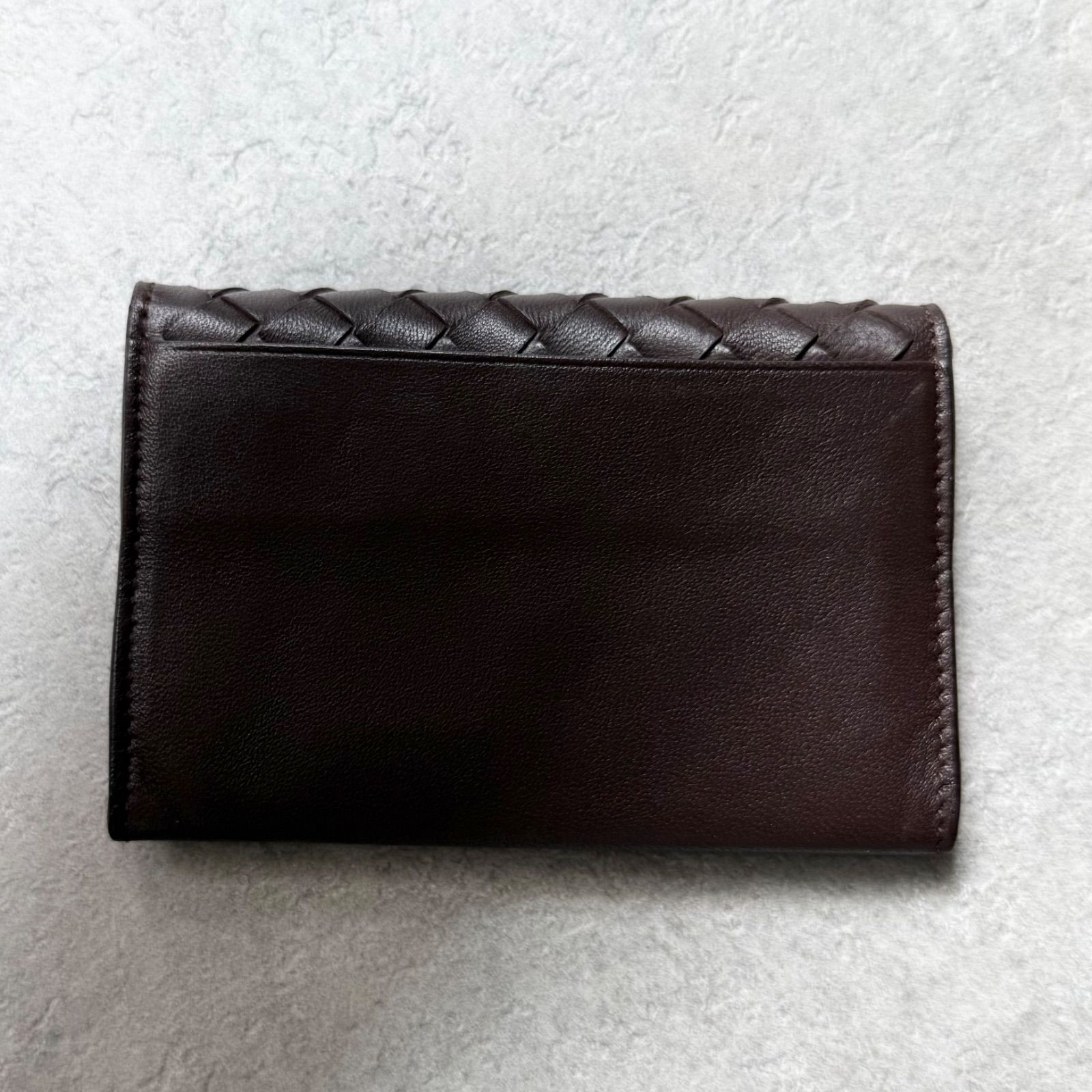 【人気✨美品/イントレチャート】ボッテガヴェネタ　名刺入れ　ダークブラウン　本革 Brandol / BOTTEGA VENETA ボッテガヴェネタ 名刺入れ