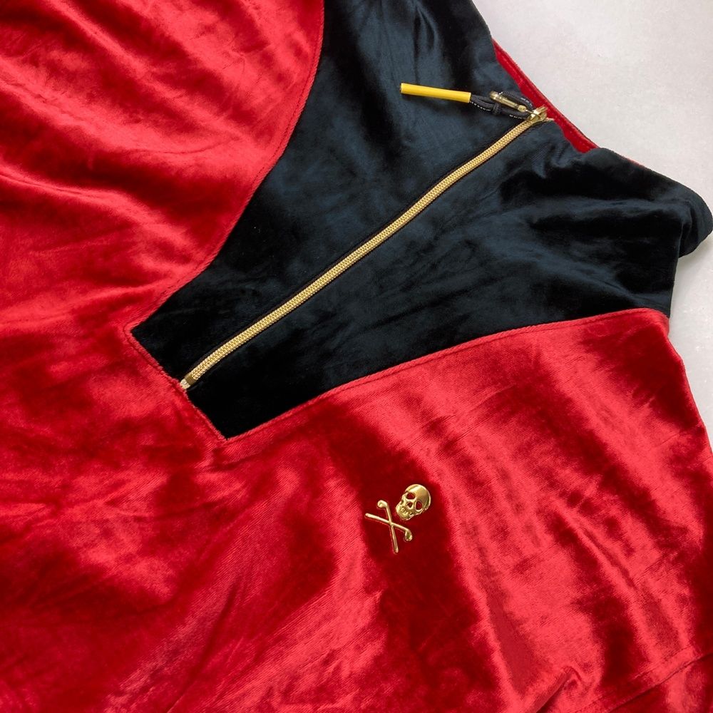 サイズ：48 MARK&LONA マークアンドロナ ベロア地 ハーフジップ 長袖T