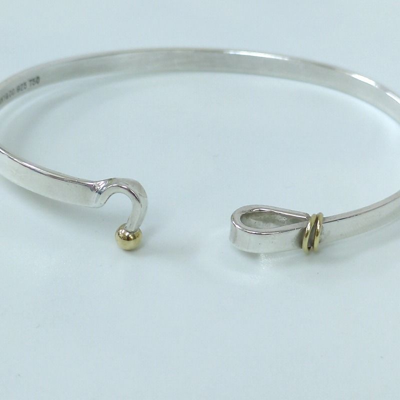 TIFFANY ティファニー フックアンドアイ コンビ バングル SV925 750 美
