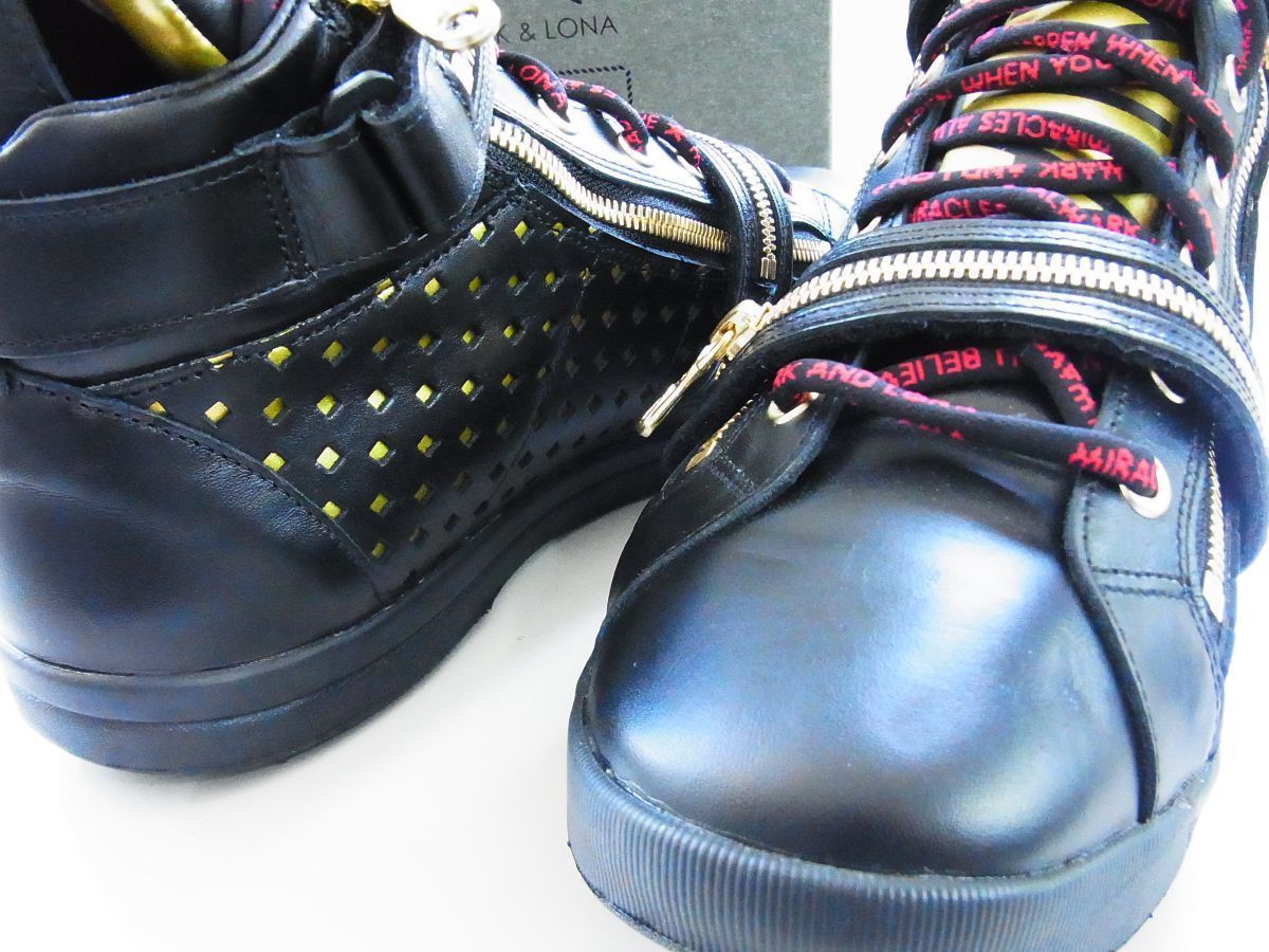 マークアンドロナブラックボックス HiCutZipShoes シューズ27cm黒