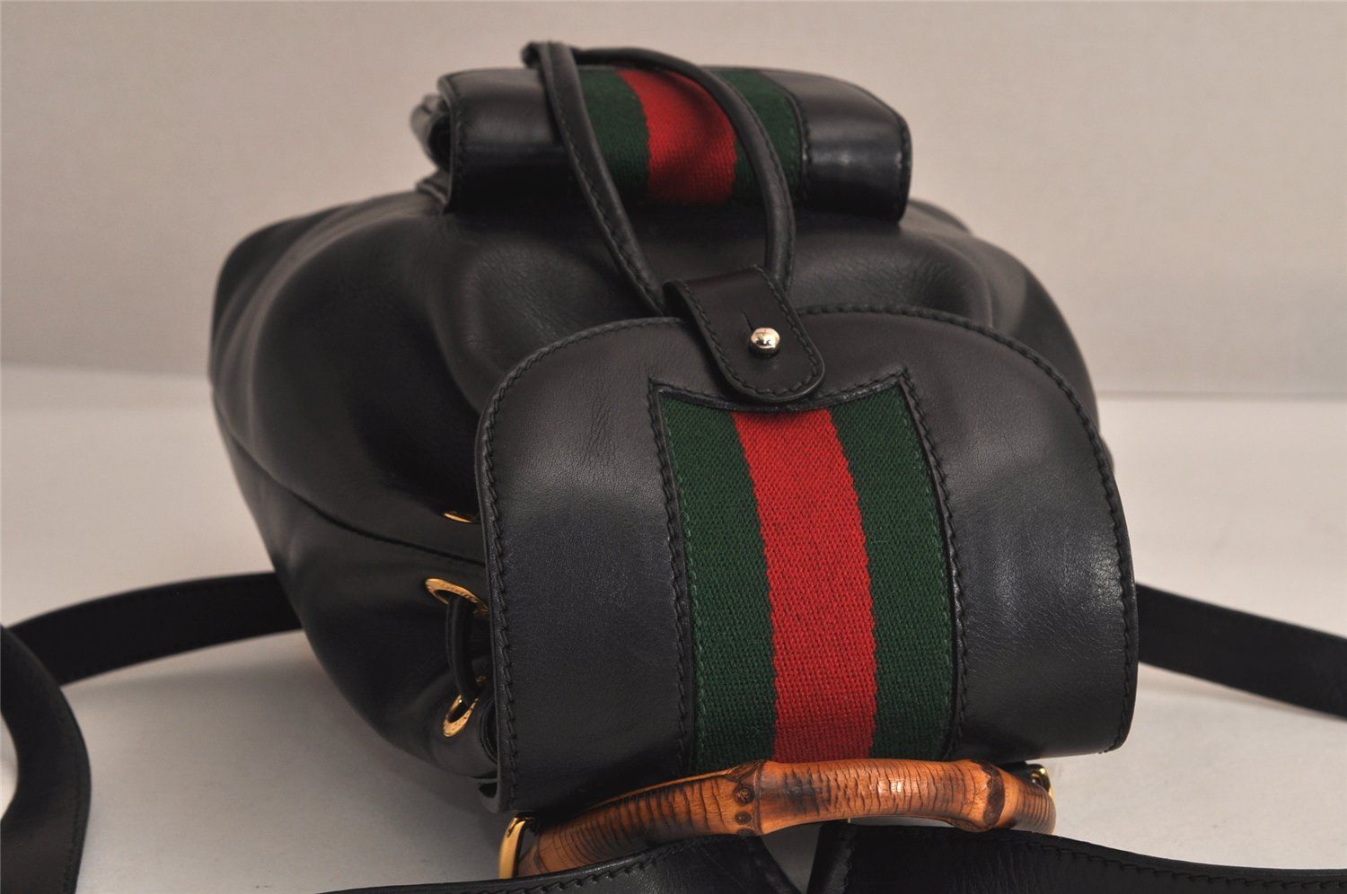 外観美品✨GUCCI グッチ シェリーライン バンブー リュックサック 極 美品 袋付き GUCCI グッチ オールドグッチ バンブー シェリー