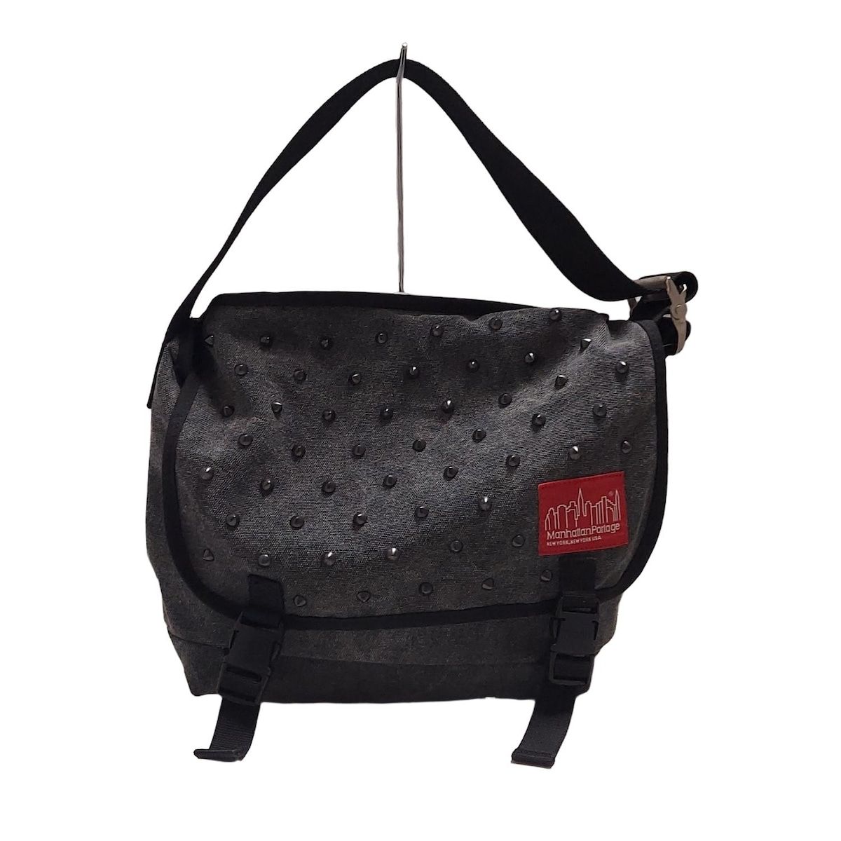 Manhattan Portage マンハッタンポーテージ ショルダーバッグ - ダークグレー×黒 スタッズ