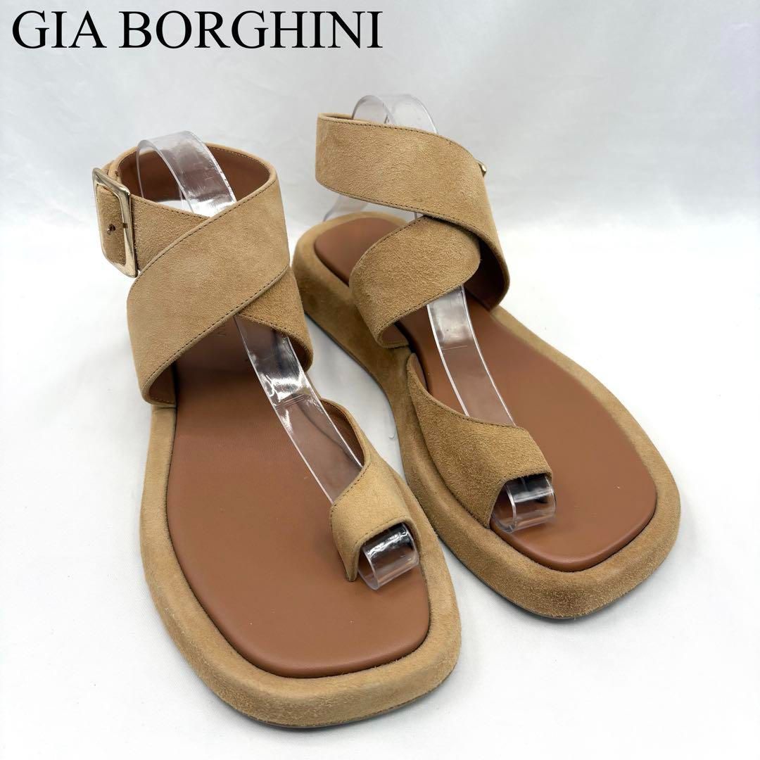 GIA BORGHINI ジアボルギーニ ストラップ レザー サンダル 37