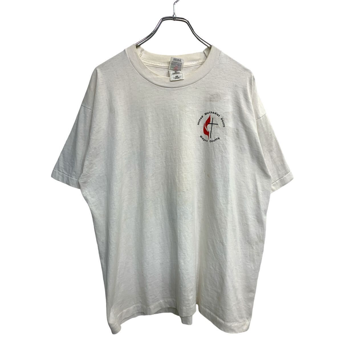 FRUIT OF THE LOOM 半袖 プリント Tシャツ XL フルーツオブザルーム シングルステッチ ホワイト メキシコ 古着卸 アメリカ仕入 t2408-3725