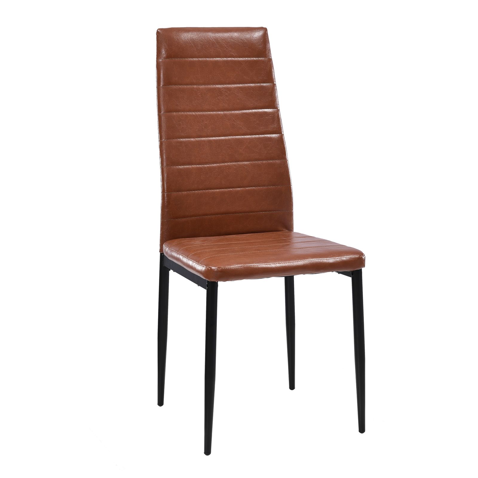 ブラウン ４脚 ダイニングチェア 椅子 イス レザー 食卓椅子 レトロ モダン 北欧 コンパクト リビングチェア