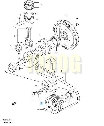 スズキ純正 SUZUKI 超 品 ジムニー JB23W エンジン クランクプーリー 1998 9-2004 10 K6AT JB23 FFCRYSTALESIA_COM