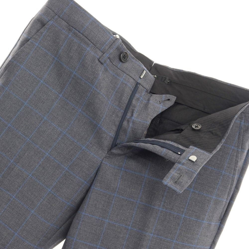 【中古】アーバンリサーチ URBAN RESEARCH ウールポリエステル ドレススラックス パンツ グレーxブルー【サイズＬ】【メンズ】-2