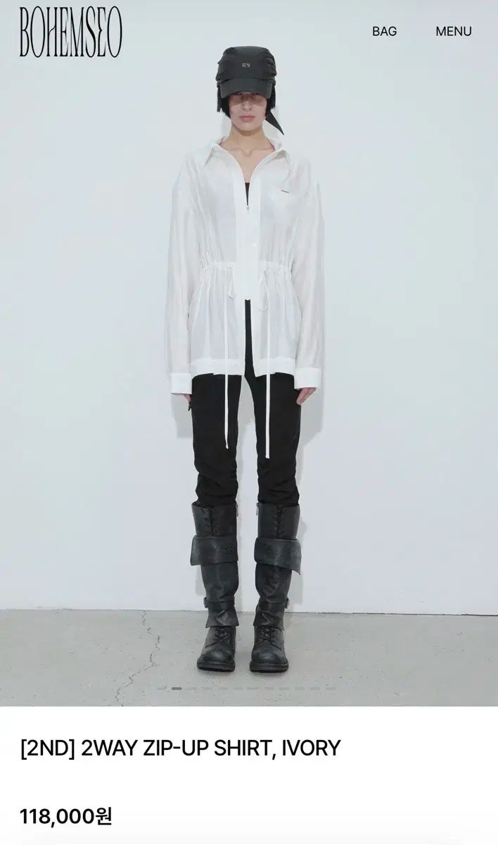BOHEMSEO ボヘミアンソウル シャーリング シャツ 2WAY ZIP ー UP SHIRT