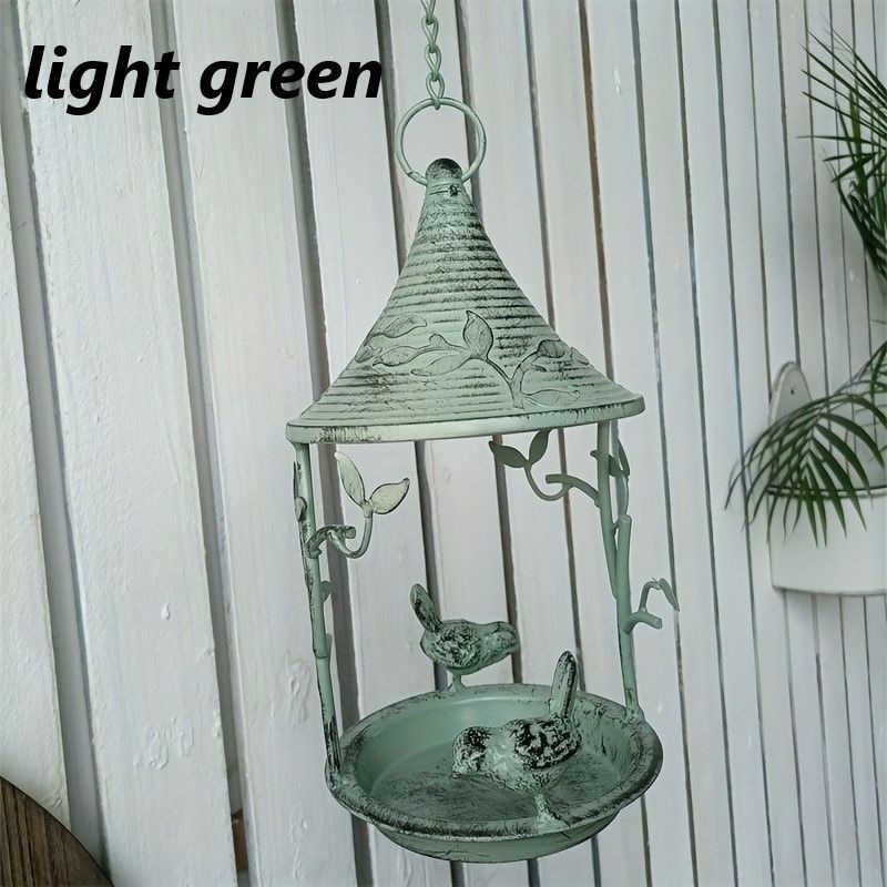 ブラケット ヴィンテージ調 吊り下げ式 コンパクト おしゃれ かわいい バードフィーダー ガーデニング 装飾 グリーン ブラウン UuLy126