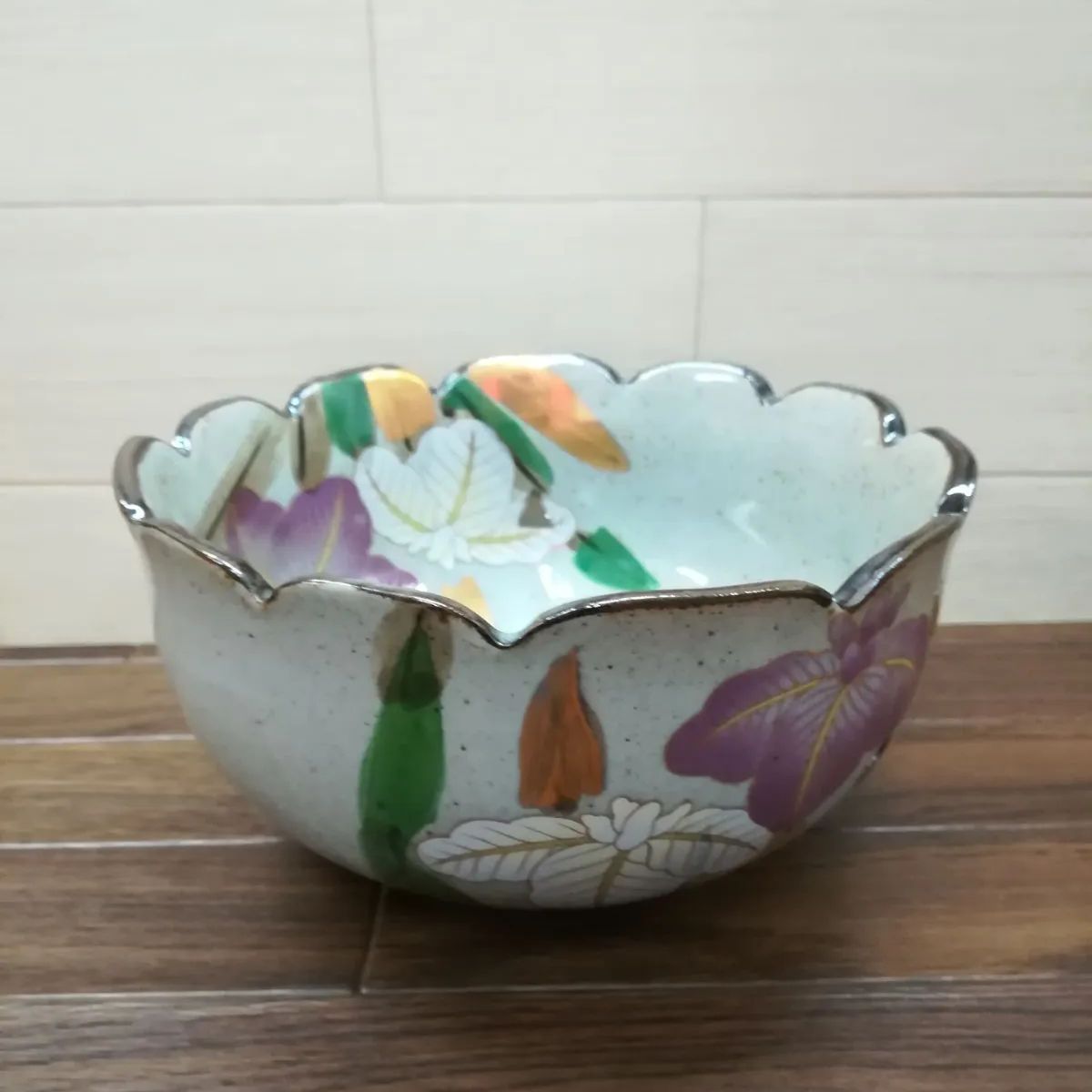 茂山窯 御菓子鉢 赤絵 大鉢 約18cm