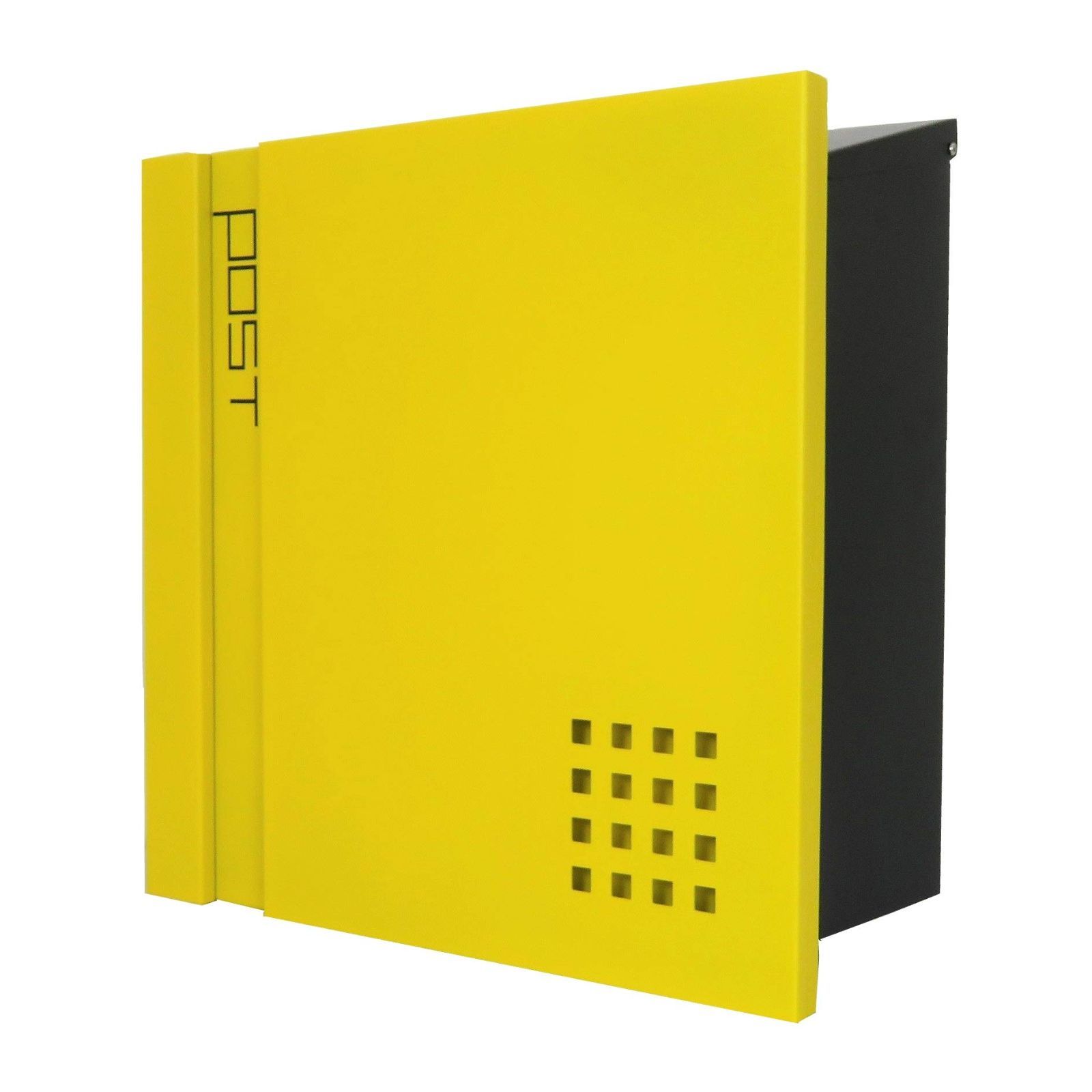 人気商品 幅36.5cm 本体 本体 キーホルダー1個 カギ2本 アンカープラグ4本 ネジ4本 ゴム栓4個 本体 高さ36cm 奥行14.5cm イエロー pm469 pm46 郵便ポスト アイホーム Ihome