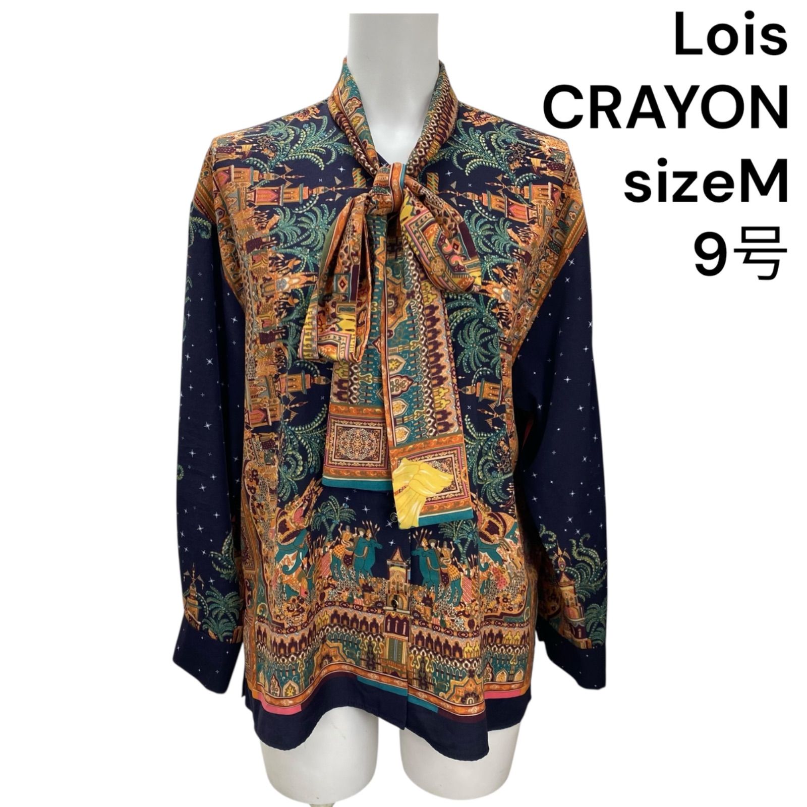 未使用品 24AW ロイスクレヨン Lois CRAYON ラッフルシャツ ブラウス フリル 長袖 カットソー M 黒 ブラック/2 レディース Lois CRAYON - ロイスクレヨン Lois CRAYON ブラウス チェック