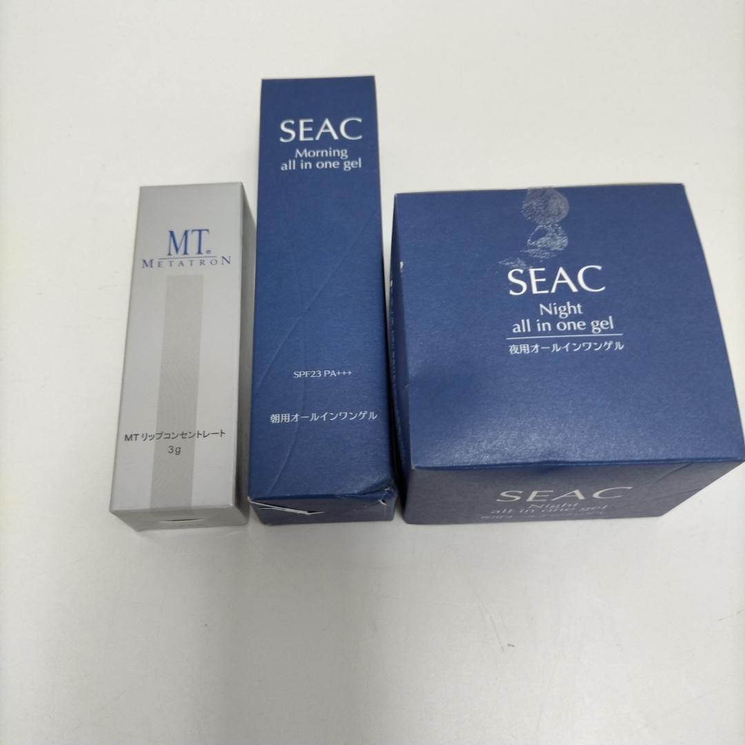 シーク 朝用 夜用オールインワンゲルクリーム 各50g ＋メタトロンリップクリーム 3点セット 250516-8T