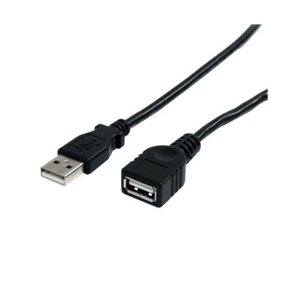 （まとめ）StarTech.com USB2.0延長ケーブル 3m Type A-Type A オス/メス ブラック USBEXTAA10BK 1本 〔×5セット〕
