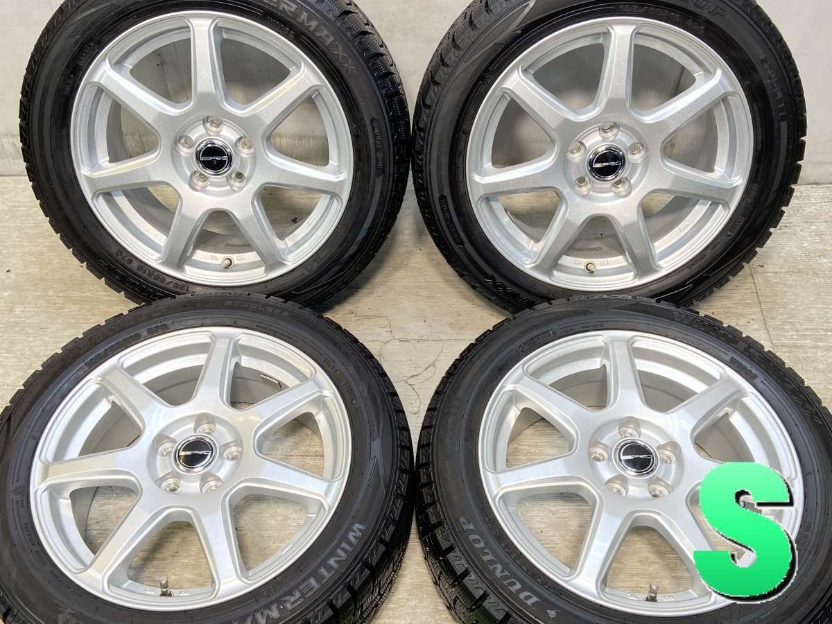 195/55R16  nダンロップ ウィンターマックス WM02 n　 PRD n16x6.5 48 100-5穴 n中古タイヤ スタッドレスタイヤ ホイールセット 4本セットn w16241121002