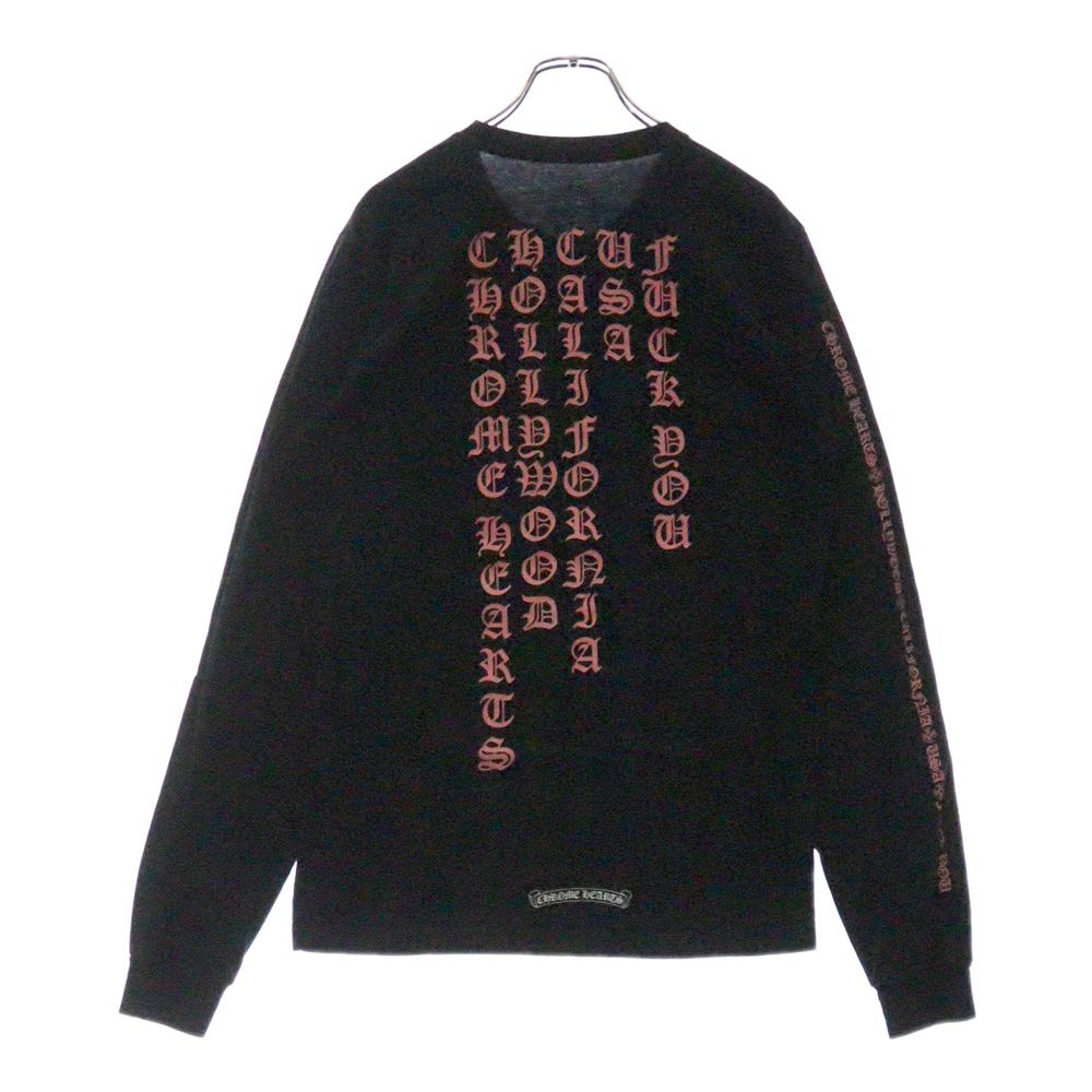 CHROME HEARTS クロムハーツ Back Lettering Logo バックプリント ロゴ ロンT 長袖カットソー ブラック|ピンク