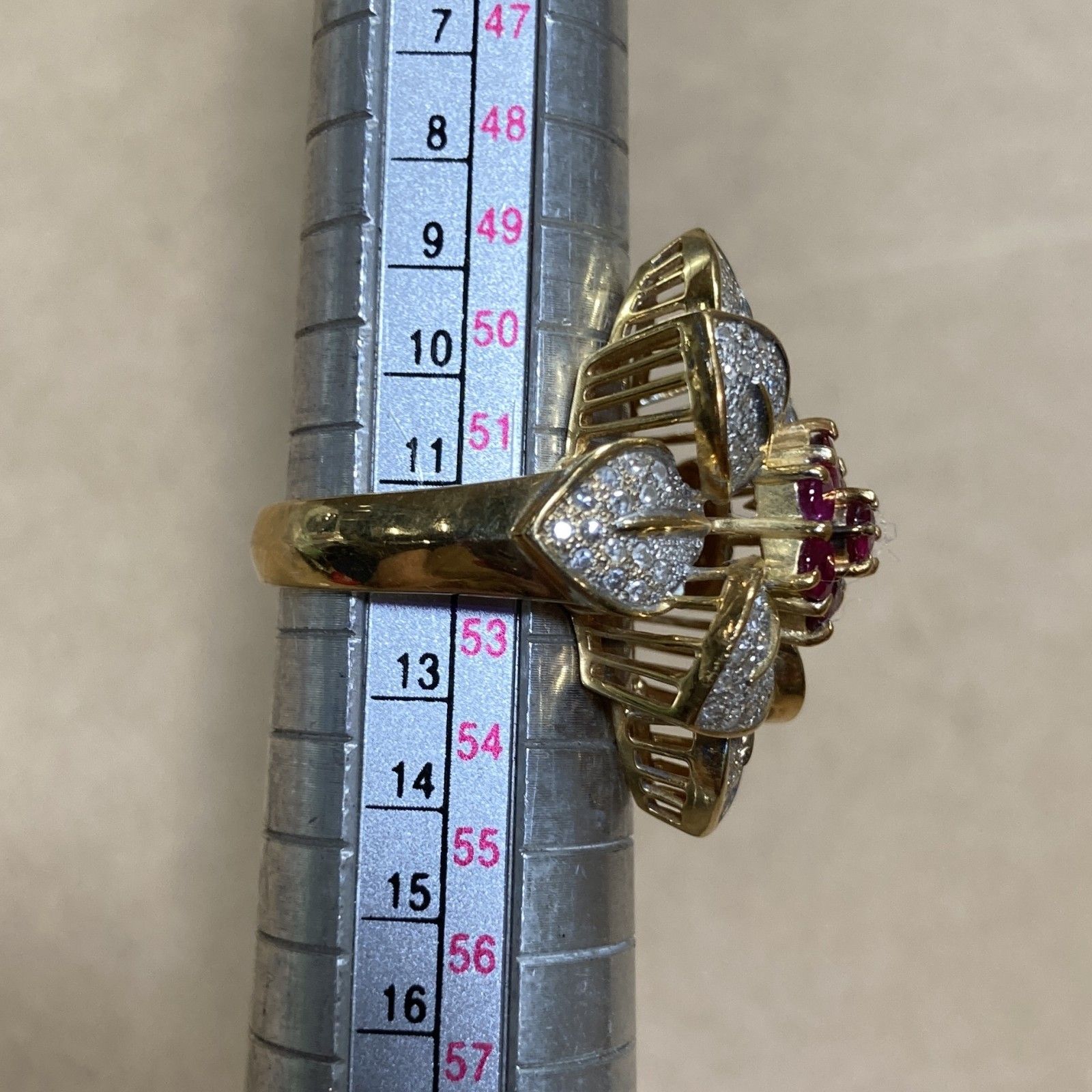 ☆ K18刻印 18金 ゴールド 花モチーフ デザインリング 11号 ☆ K18刻印 18金 ゴールド 花モチーフ デザインリング 11号