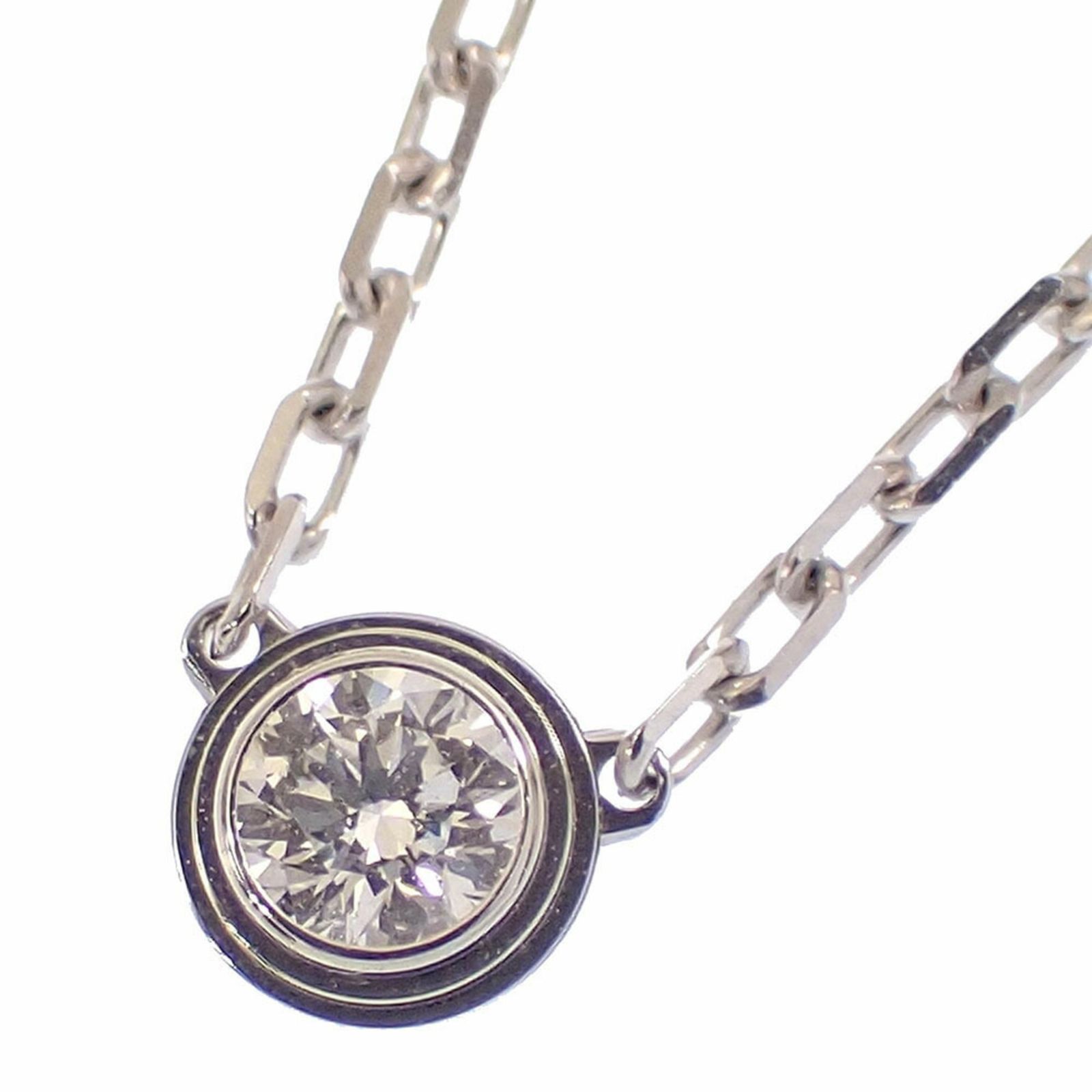 カルティエ Cartier カルティエ ダム―ル ネックレス SM レディース ダイヤモンド 18KWG 3.0g 18金 750 ホワイトゴールド ディアマンレジェ B7215900 1粒