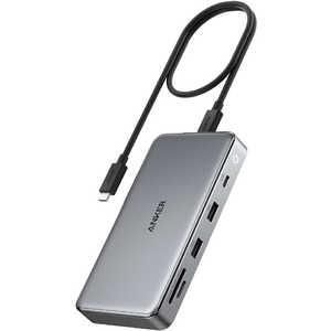 【新品・2営業日で発送】ANKER Anker 563 USB-C Hub (10-in-1、Dual 4K HDMI、for MacBook) B2C - UN Gray Iteration 1(A83860A1)