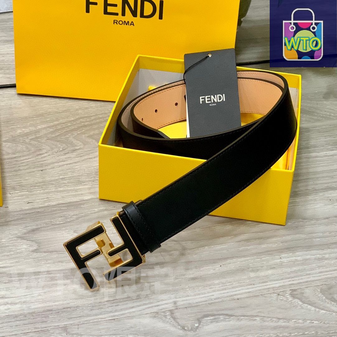 FENDIカジュアルベルト FENDI ベルト FFスクエアベルト レザー ブラック | Fendi