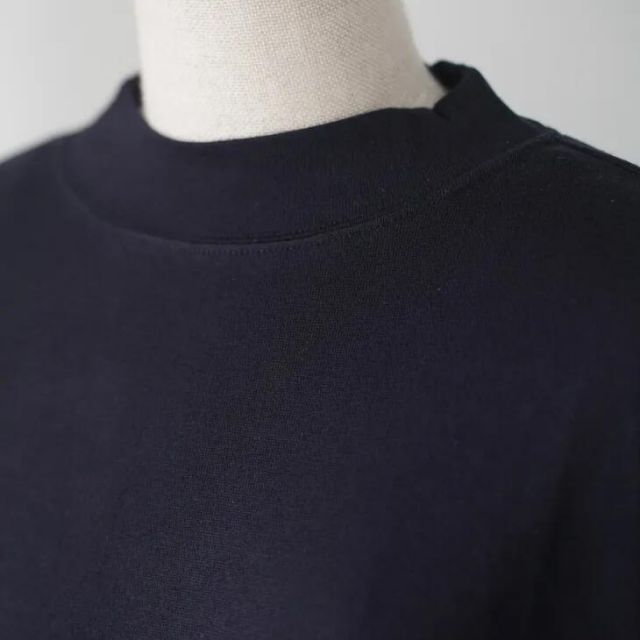 STAMP AND DIARY コットンカシミヤ モックネック長袖プルオーバー コン クロ スタンプアンドダイアリー