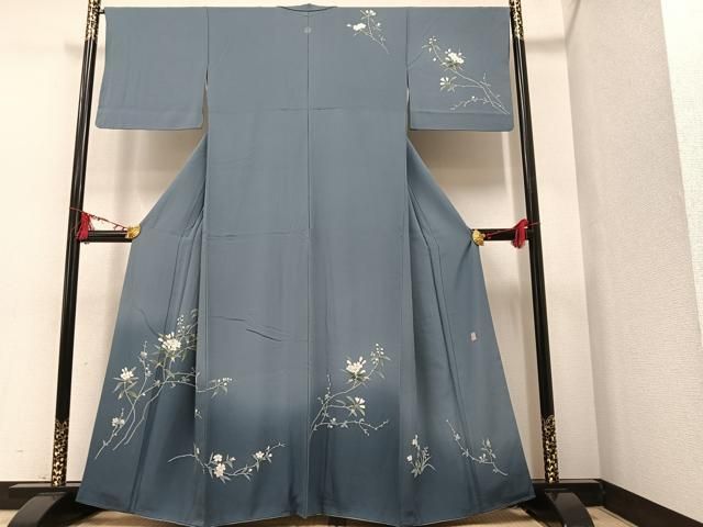 平和屋着物○十日町友禅作家 松雨 訪問着 枝花文 暈し