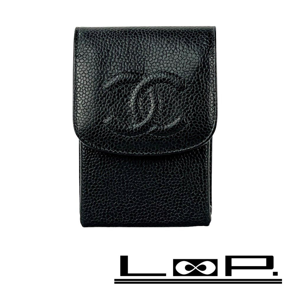 シャネル シガレットケース タバコ 煙草 キャビアスキン ブラック 箱 448317 11