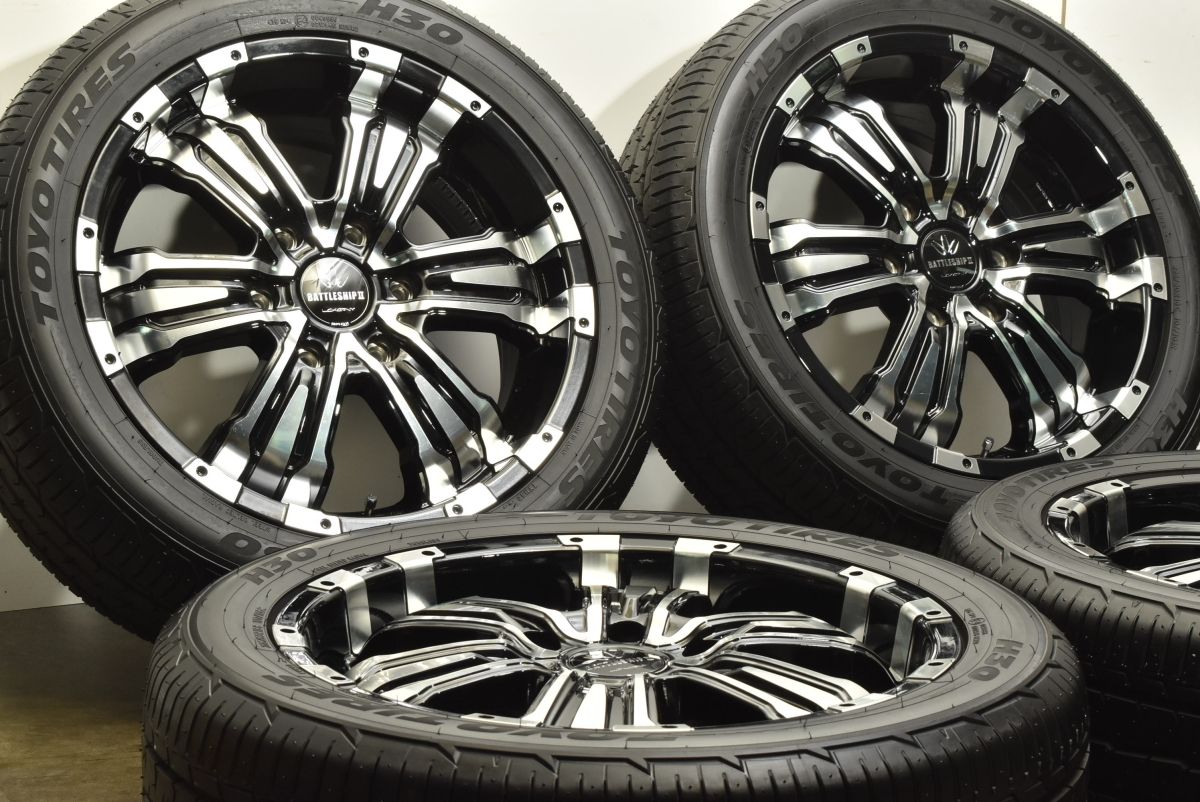 製 バリ溝 ロクサーニ バトルシップII 18in 7J 38 PCD139.7 トーヨー H30 225 50R18C ハイエース レジアスエース カスタム用に