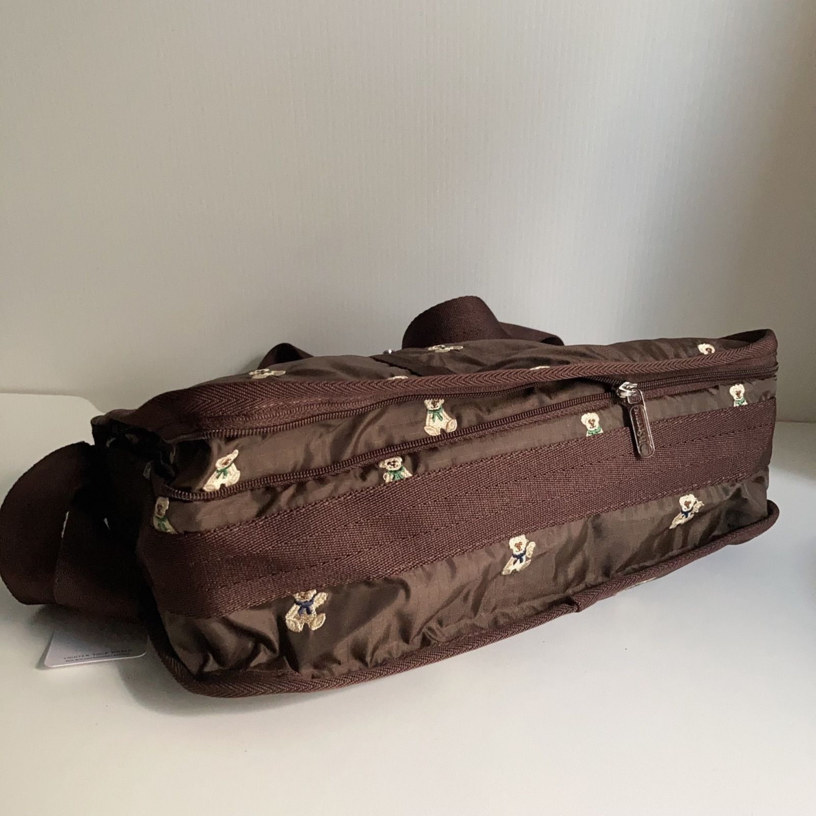 レスポートサック ショルダー 定番 くま 刺繍 テディーベアー クマ