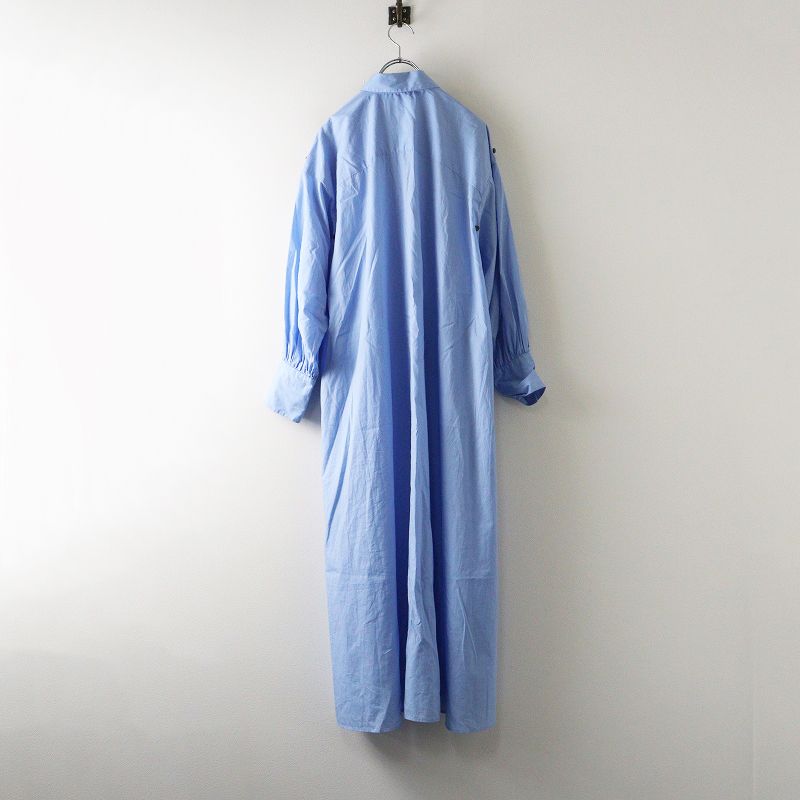 2025AW エンフォルド ENFOLD A-LINE DRESS 36 ライトブルー SoftタイプライターAラインドレス ワンピース 2400014650488