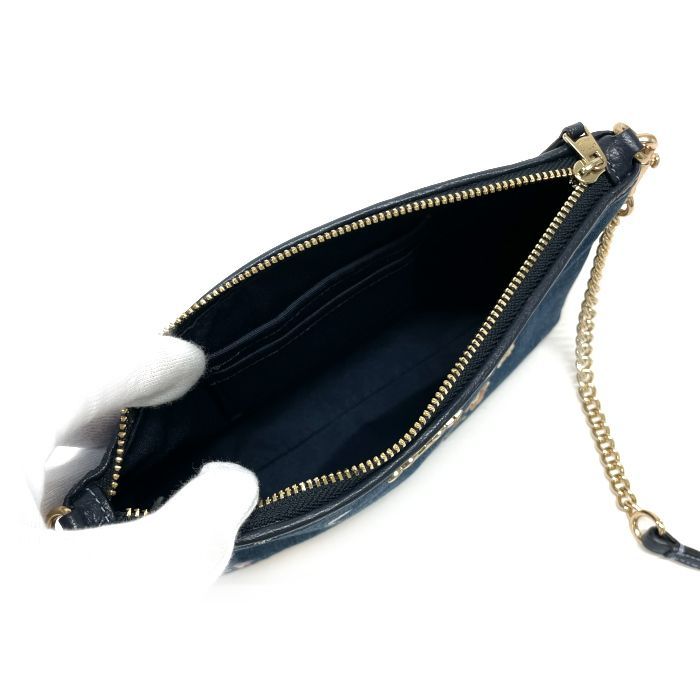 コーチ ショルダーバッグ デニム88681 ポシェット ポーチ フローラル花柄