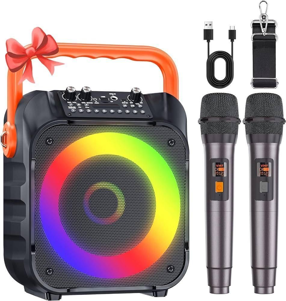 カラオケセット 拡声器 スピーカーセット ワイヤレスマイク スピーチ  