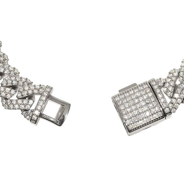 モアサナイト .925Silver 12mm /50cm マイアミ モアサナイト .925Silver 12mm /50cm マイアミ