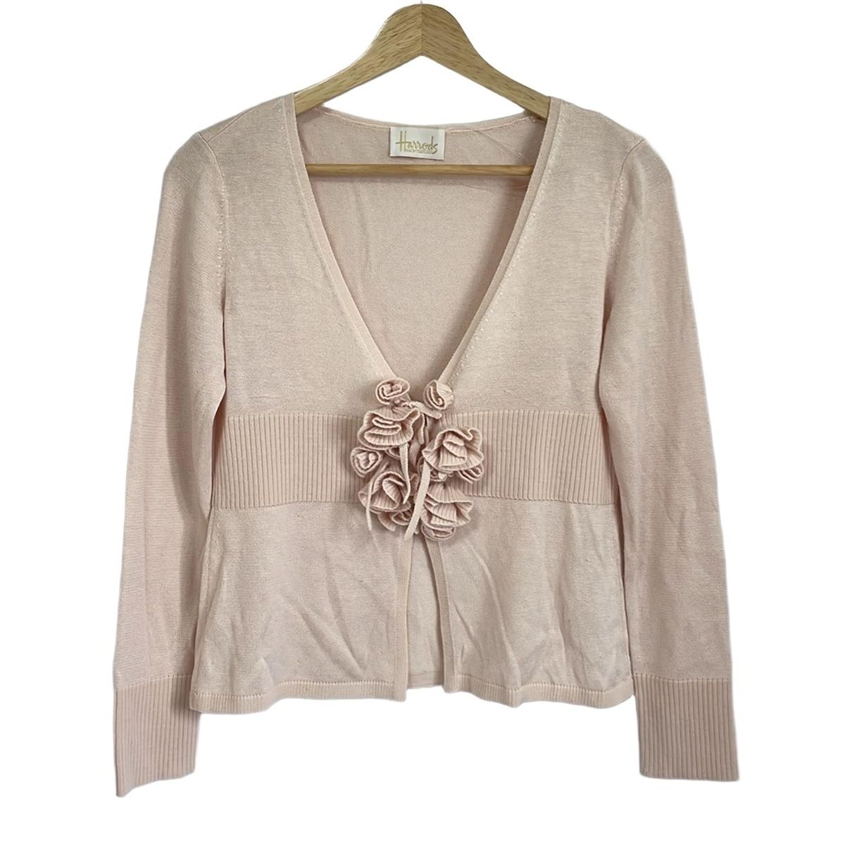 Harrods - HARRODS(ハロッズ) カーディガン レディース美品  - ピンクベージュ 長袖/シルク混/フラワー(花) HARRODS(ハロッズ) カーディガン レディース美品 - ピンク