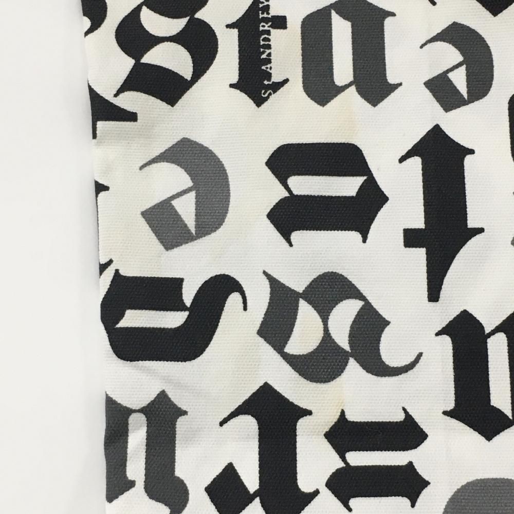 セントアンドリュース パンツ 白×黒 ロゴ総柄 ストレッチ タグ付き