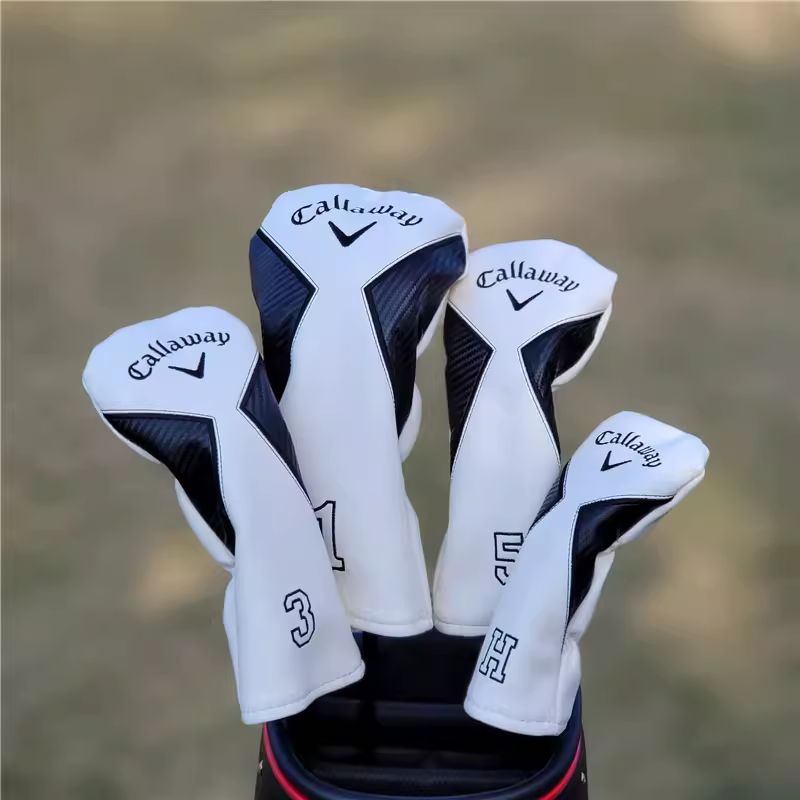 Callaway ゴルフクラブカバーゴルフ ヘッド カバー 4点セット 白黒#3