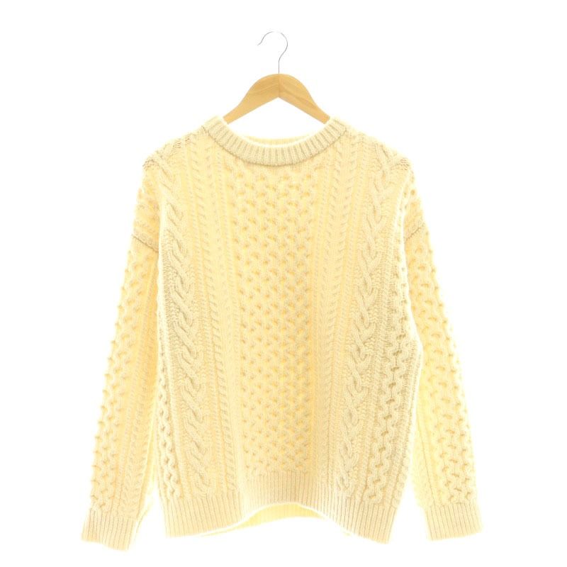 オーラリー AURALEE FRENCH MERINO ARAN KNIT ニット セーター 長袖 3 オフホワイト A8AP01FM /HK OS SH
