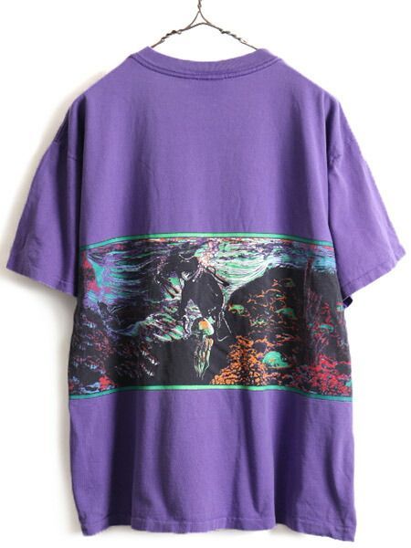 90s ■ ST JOHN'S BAY 両面 アート プリント 半袖 Tシャツ