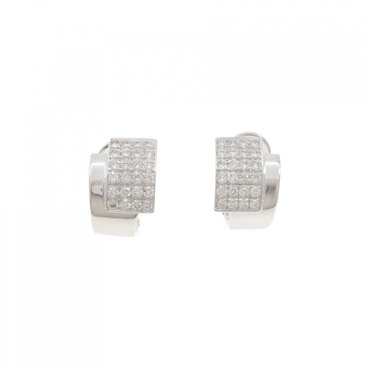 K18WG パヴェ ダイヤモンド ピアス|イヤリング 1.05CT