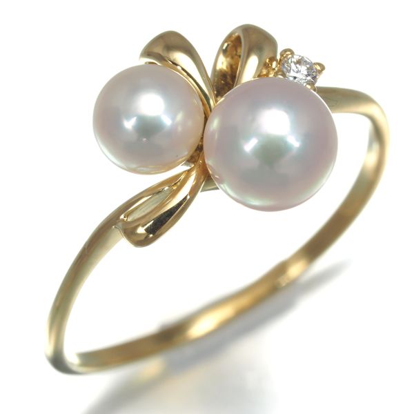 ミキモト リング パール 真珠 4.8-5.7mm ダイヤ ダイヤモンド 12号  