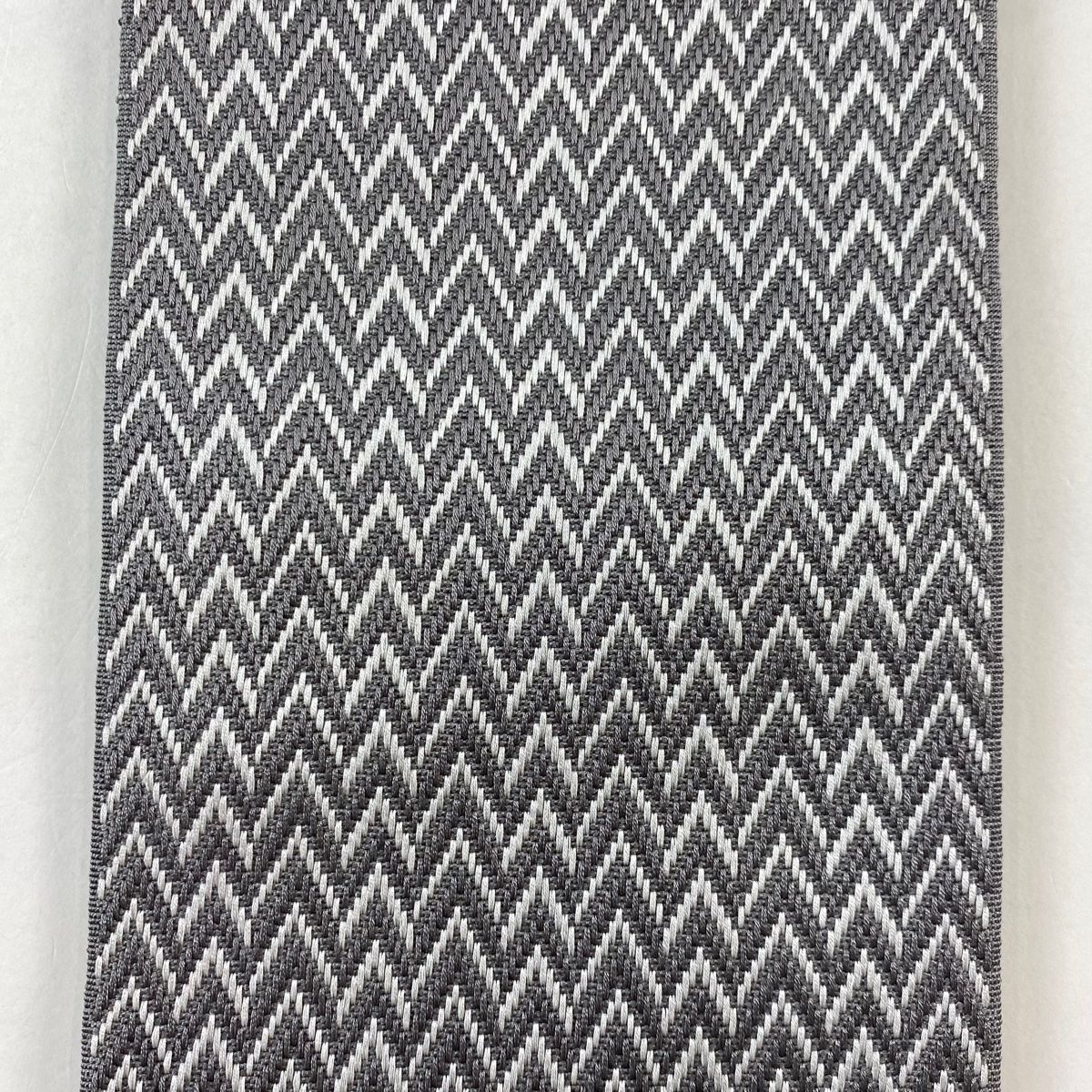角帯 秀品 証紙 本場筑前博多織 幾何学模様 灰色 正絹