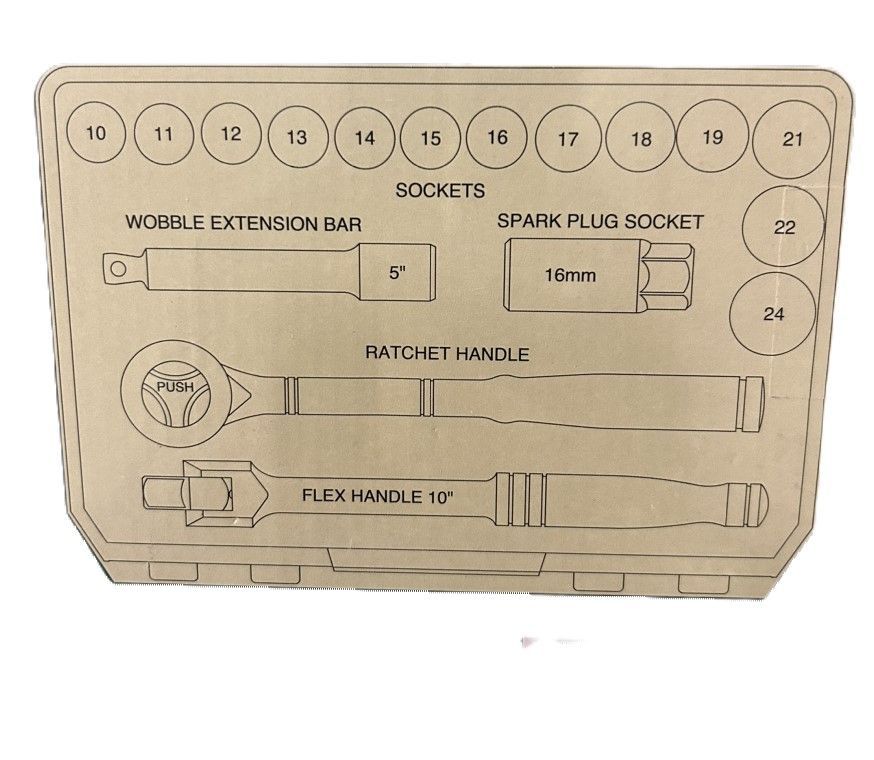 17pcs12ソケットセット RS-09086 アウトレット商品     ・長期在庫品、パッケージに傷・汚れあり