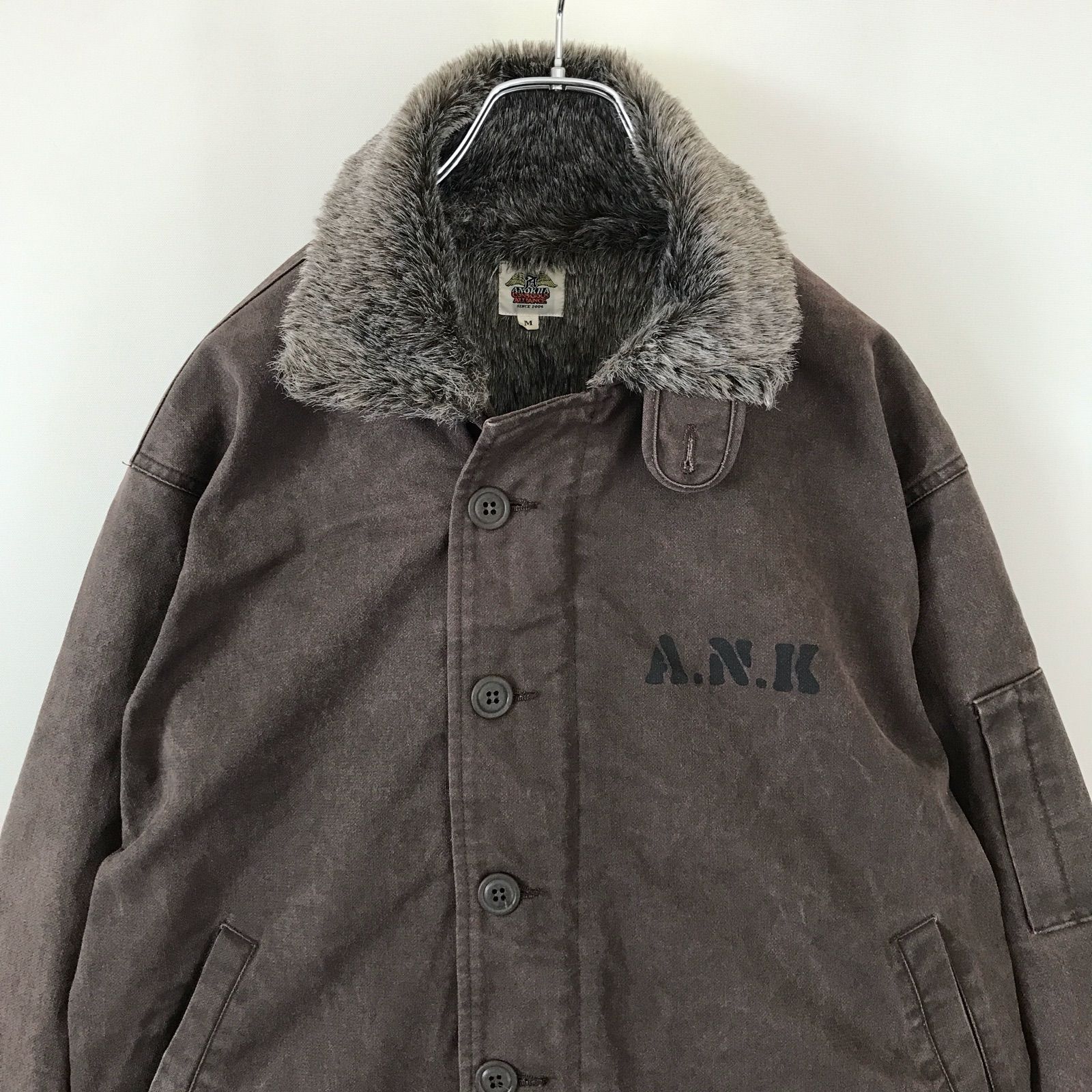ANOKAH☆N-1 デッキジャケット☆アノーカ☆ステンシルプリント☆メンズ 