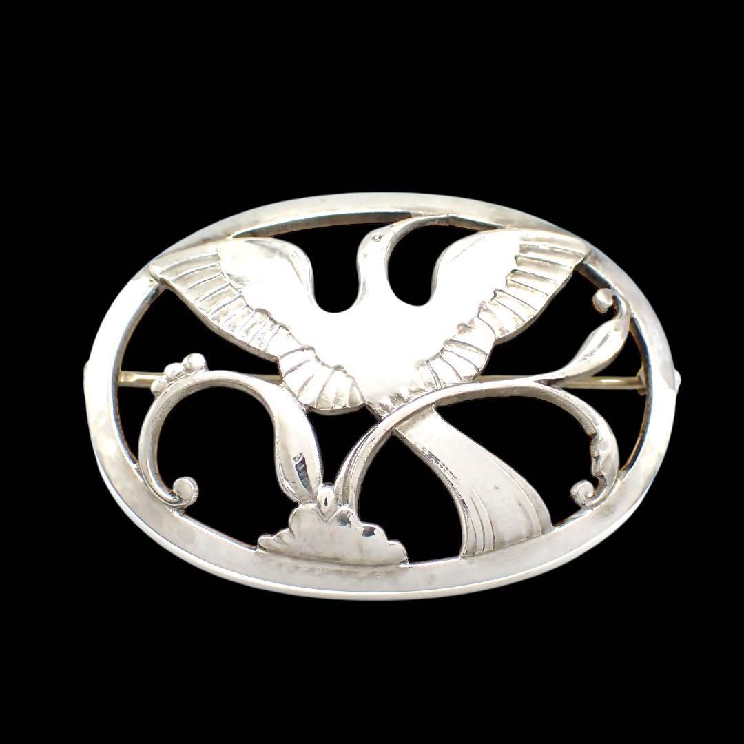 ジョージジェンセン #238 ピン ブローチ 925 鳥 シルバー 4041