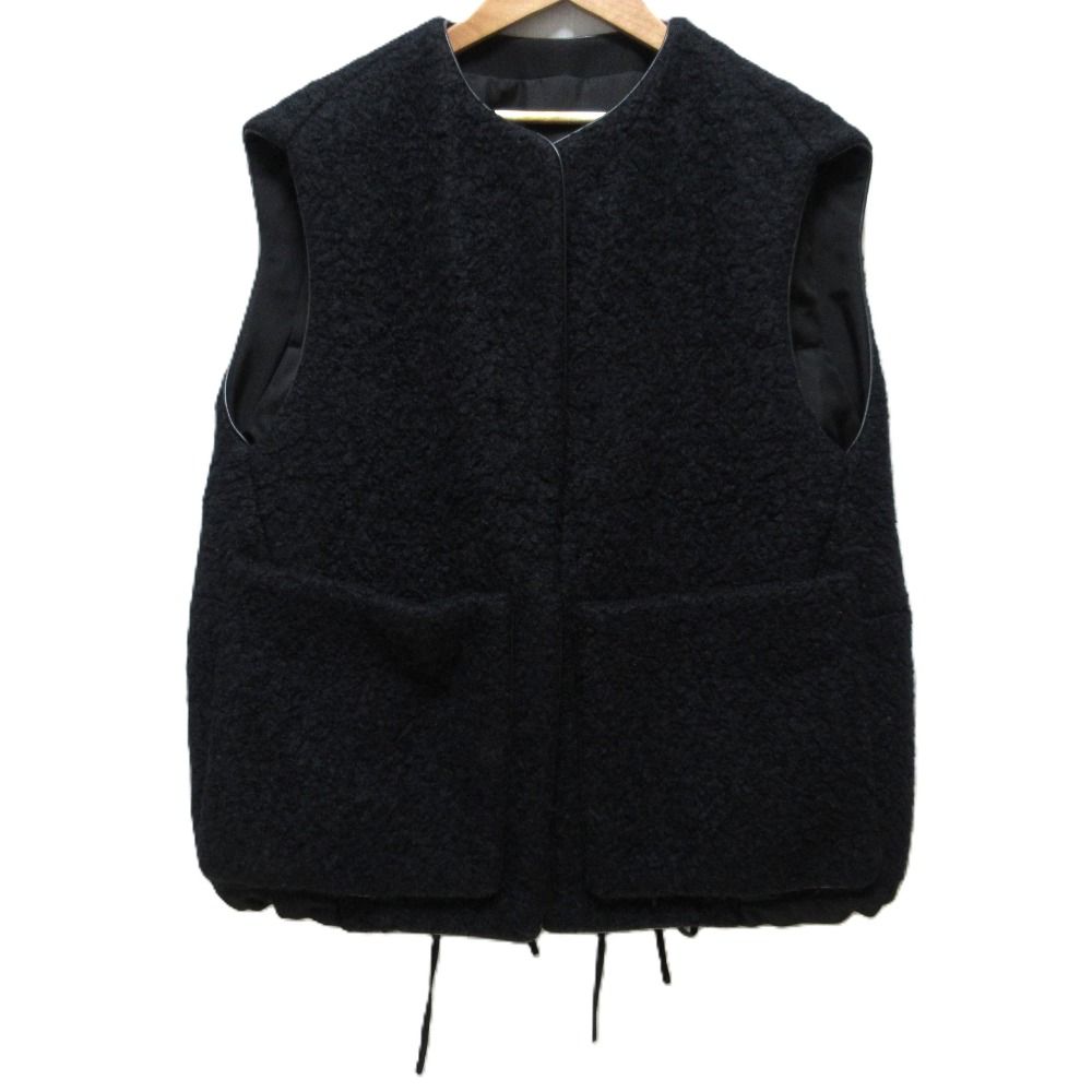 美品 22AW Drawer ドゥロワー ウールアルパカナイロン ボア ジレ 