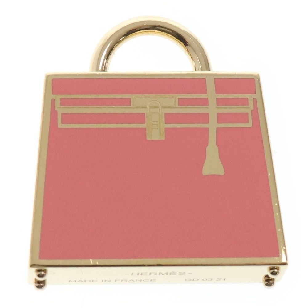 HERMES エルメス ケリーキュオリシー キュリオジテ ペンダント トップ ゴールド×ピンク GP