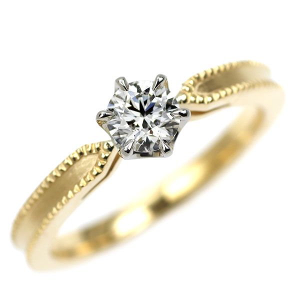 イノーヴェ K18YG/Pt950 ダイヤモンド リング 0.273ct F VS2 3EXHC  