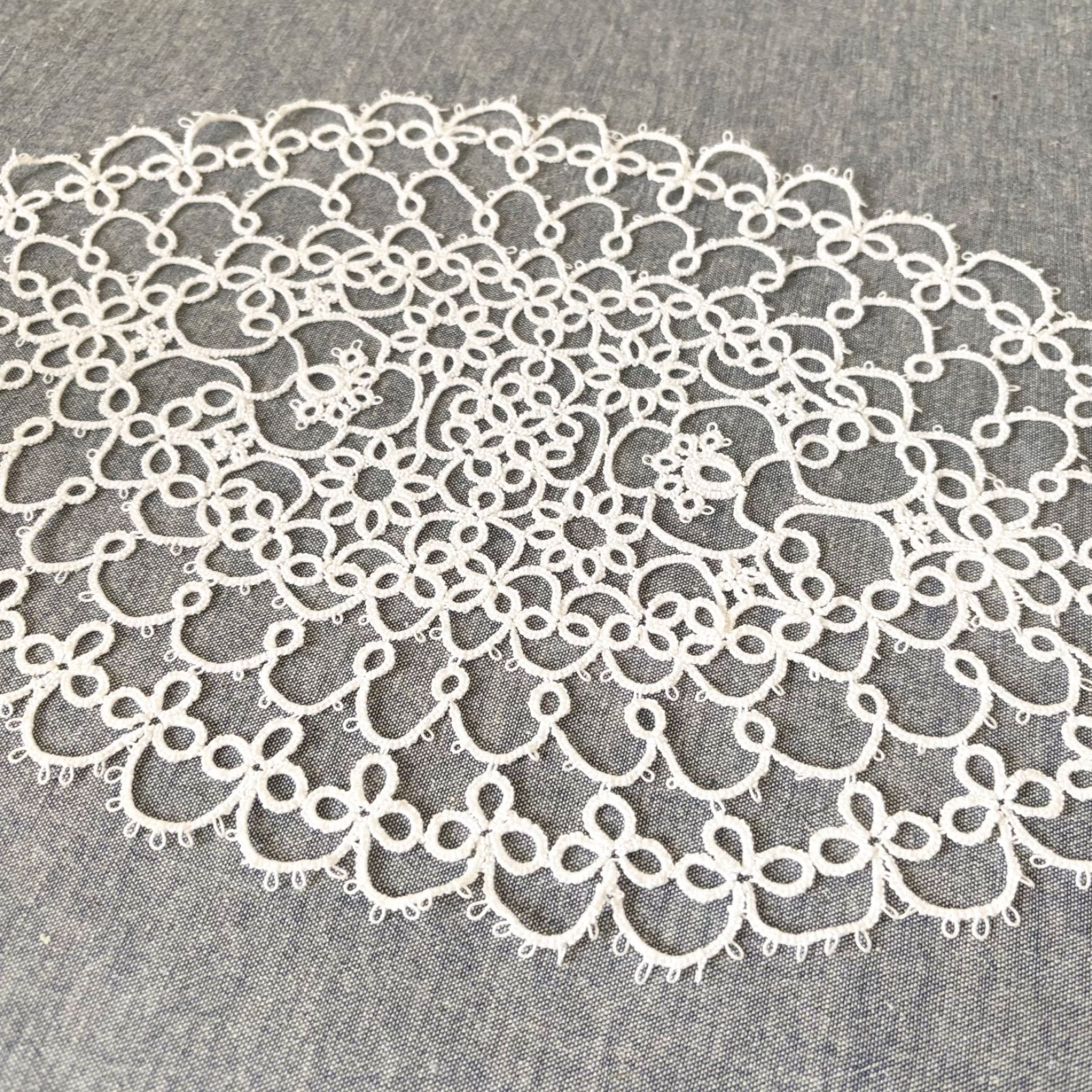 割引品) タティングレースのドイリー レース編み 楕円 oval テーブル